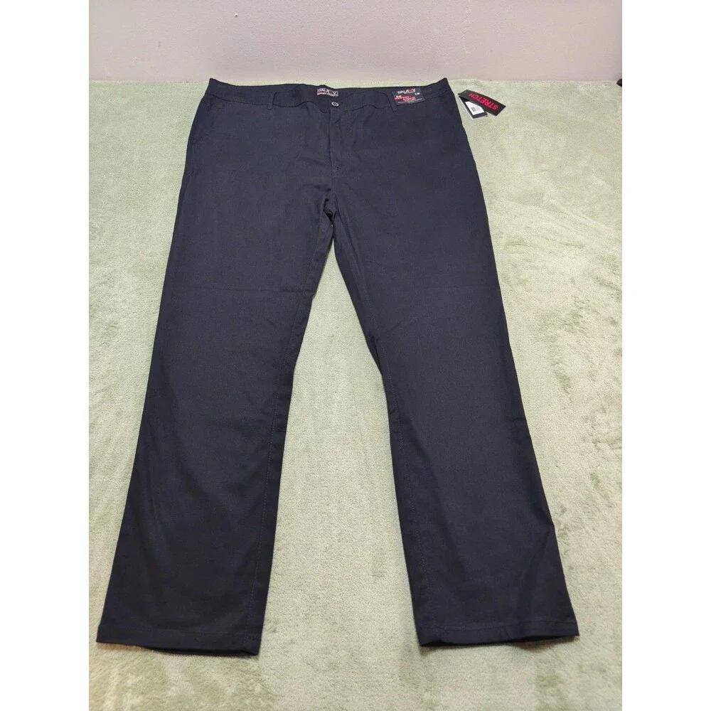 Galaxy by Harvic Mens Chino Pants NWT W42 L30 Black Stretch Skinny Trousers New